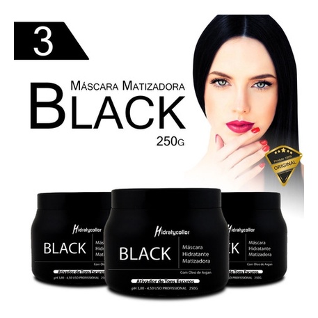 Kit 3 Máscara Matizadora Black 250g Mairibel