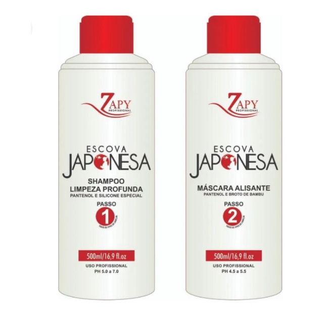 kit escova progressiva japonesa Zapyle alisa afro na primeira aplicação compatível com qualquer química