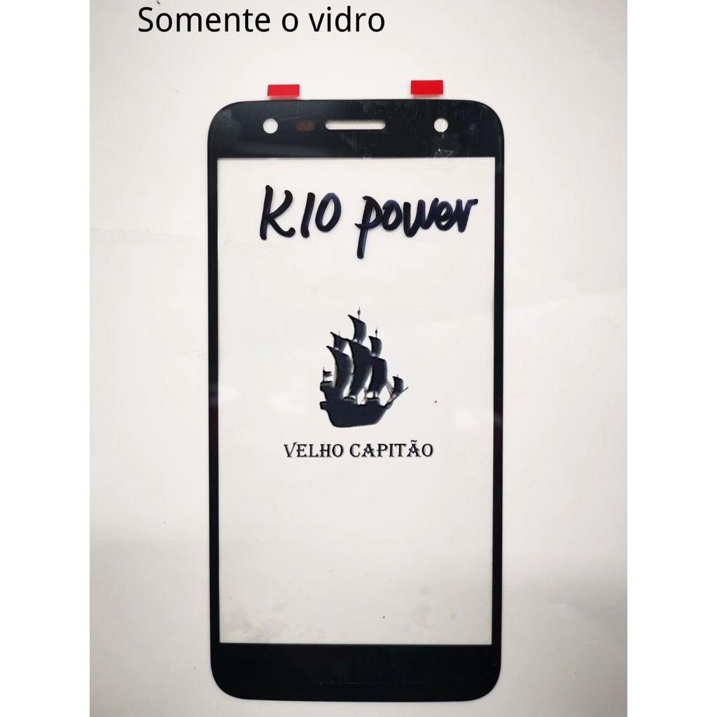 Vidro Frontal Da Tela Celular LG k10 Power(Somente o vidro par recupera tela com vidro quebrado)