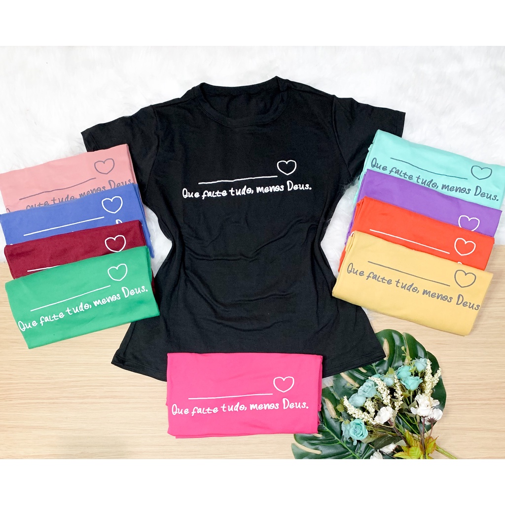 kit revendedora 10 unidades blusa feminina t-shirt malha extremamente confortavel em Oferta na Shopee