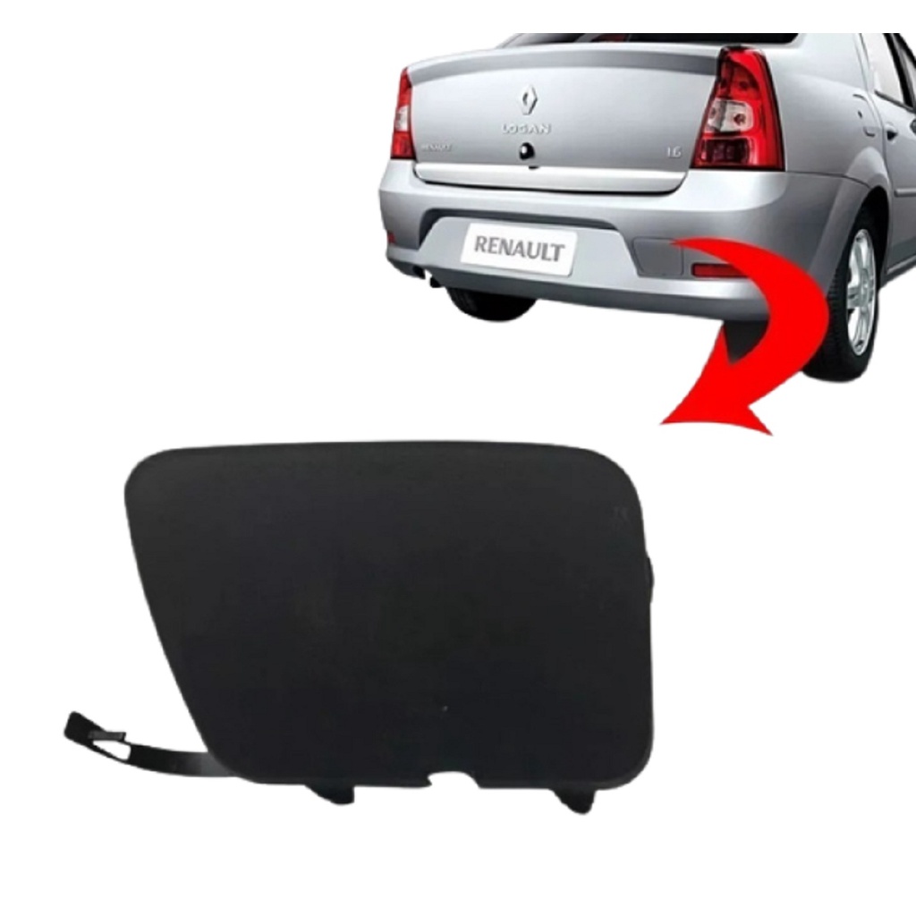 Tampa do Reboque do Para-choque Traseiro para Renault LOGAN ano 2011 até 2014 - Ref: Mil Peças 4004 em Oferta na Shopee