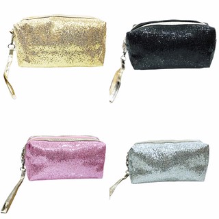 Necessaire Estojo Brilhoso Glitter Feminina com alça de mao 11185-36