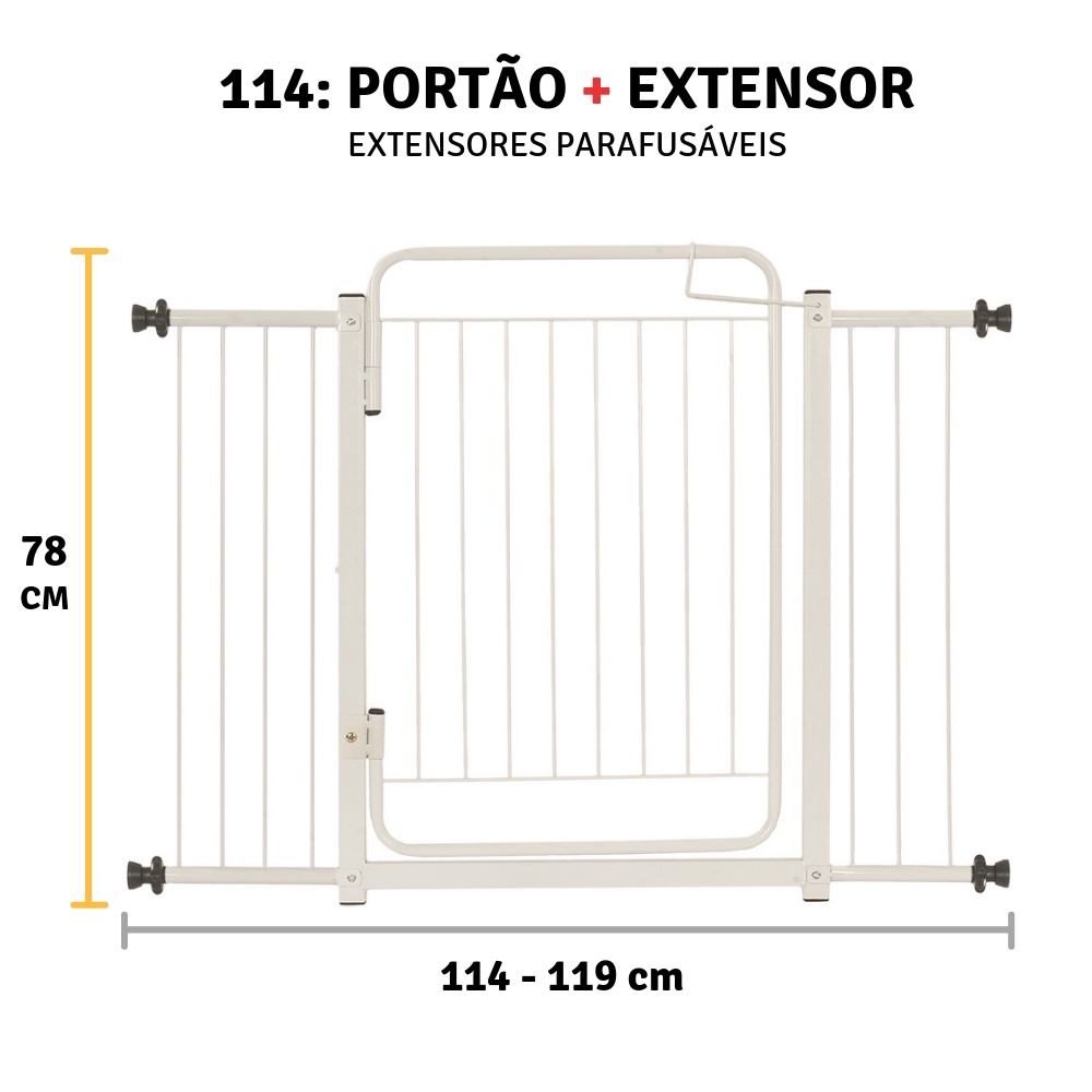 Grade De Porta Portão Proteção Cachorro Criança 114 A 119 Cm em Oferta na Shopee