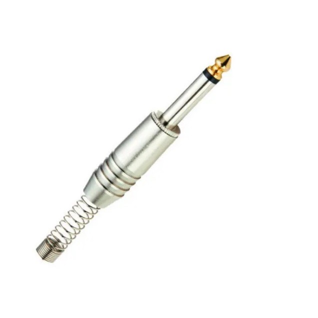 10 Conector P10 Stereo Niquelado Com Mola Oferta