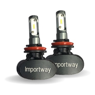 Par De Lâmpadas Ultra Led Encaixe H11 H8 H9 6000k 10000 Lumens Efeito Xenon Importway