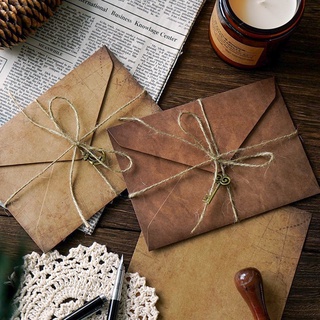 2 Pçs Conjunto De Papel Kraft Retro Com Pingente De Corda De Cânhamo
