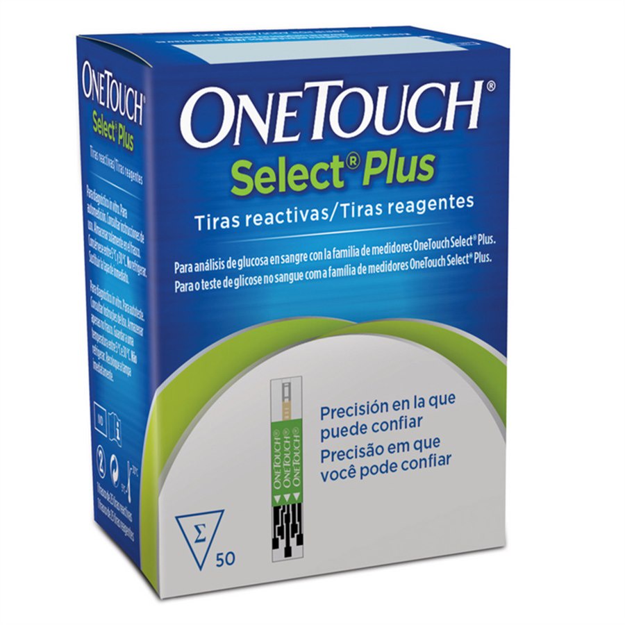 Tiras Onetouch Select Plus medir glicemia - com 50 Tiras reagentes One touch medir diabetes
