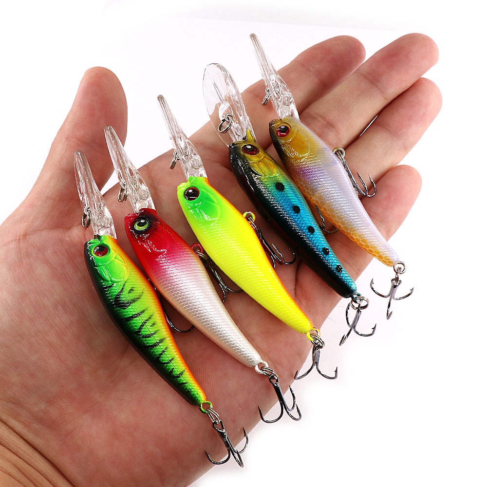 2022 Nova 7 Umpan Pancing Cm/8g Minnow Isca De Pesca Tiro Longo Cheio De Água Iscas Duras em Oferta na Shopee