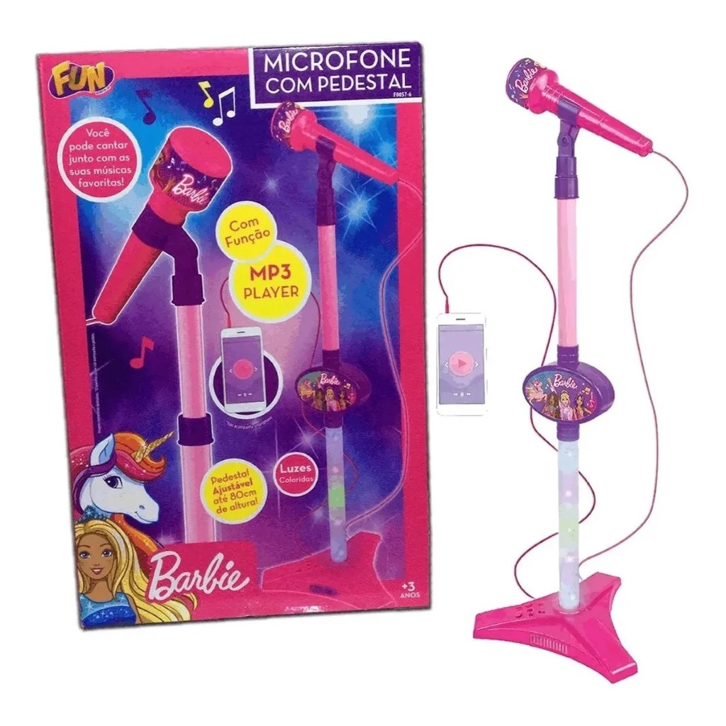 Barbie Dreamtopia Microfone com Pedestal Rosa F0057-6 - Fun em Oferta na Shopee