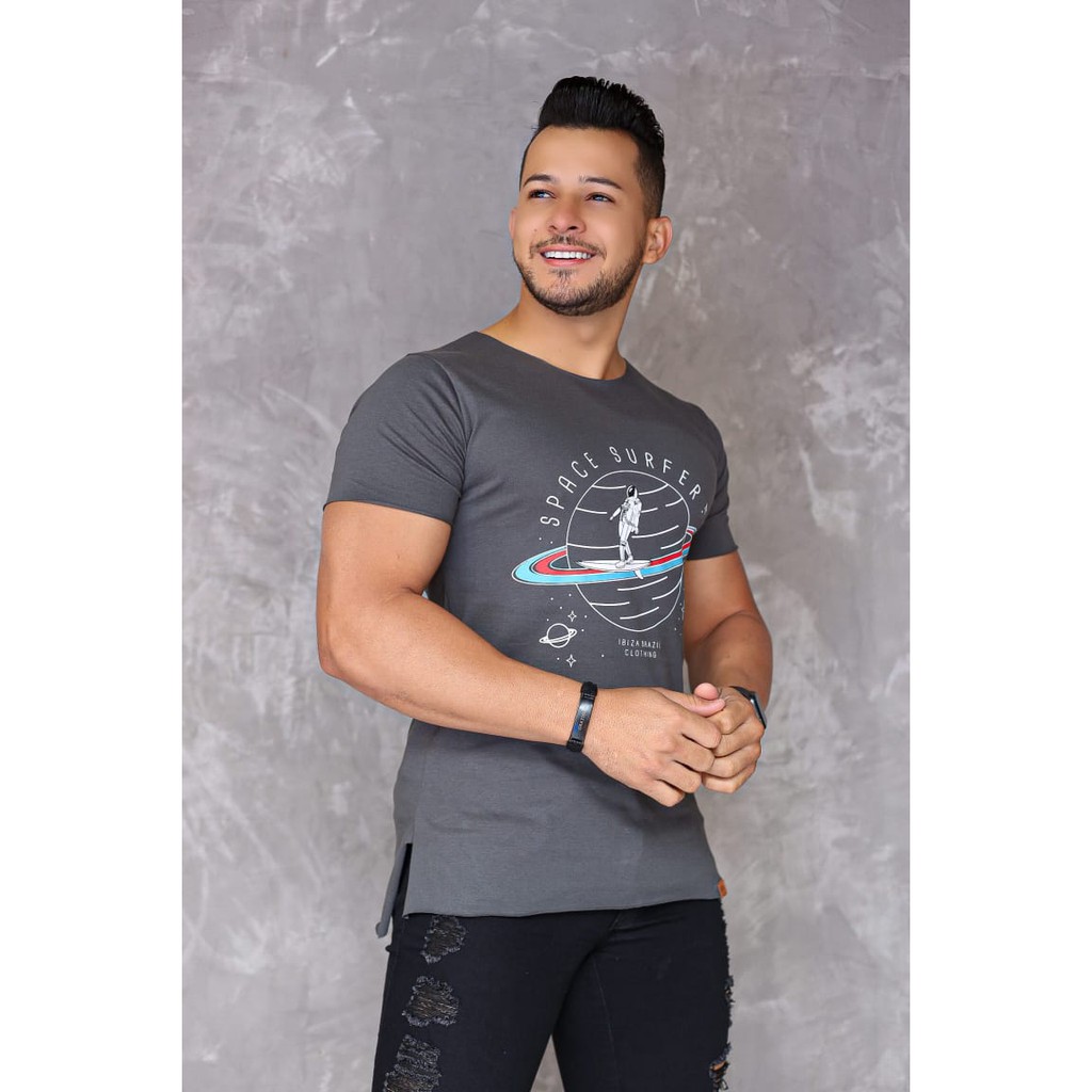 CAMISETA MASCULINA TRADICIONAL MALHA CONFORTAVEL IBIZA ESTAMPADA