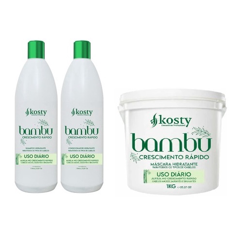 Kit Bambu Crescimento Rápido Kosty 3 Produtos 1 Litro