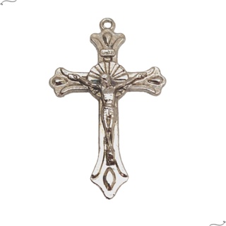 100 Crucifixos 5x3 cm Prata/ Níquel Para Fazer Terço em Oferta na Shopee