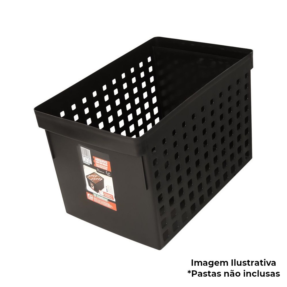 Caixa Arquivo Movel Largo P/ Pasta Suspensa Preto