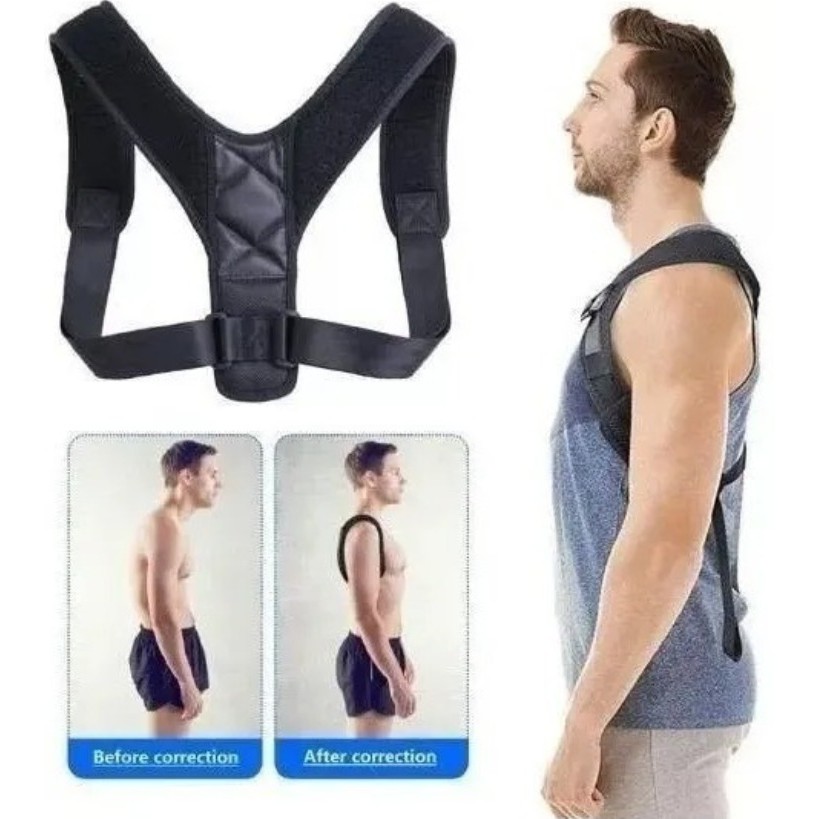 Corretor de Postura Suporte Ajustável Lombar Espinha Clavícula Cinta Postural . em Oferta na Shopee