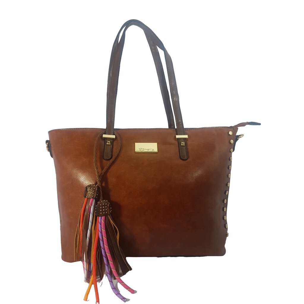 Bolsa Feminina Grande Marrom Alça Ajustável Transversal Lateral Reforçada