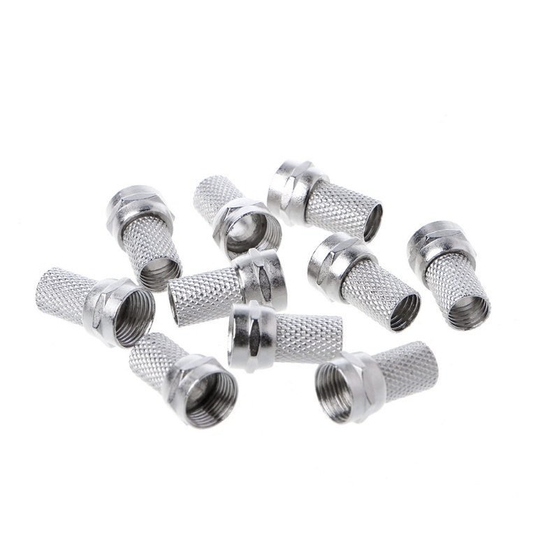 XI 10 Peças 75-5 F Conector Tipo Parafuso Para Antena De TV Via Satélite RG6 Cabo Coaxial Tw