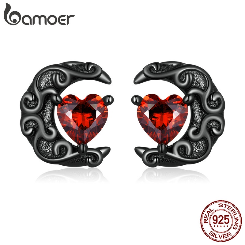 Brincos Bamoer 925 Prata Luz Lua Escura Pinos De Halloween Moda Joias Para Mulheres Homens Presentes em Oferta na Shopee