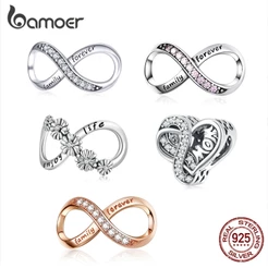 Bamoer Beads 925 Prata Infinito Encantos Pulseira De Amor Joalheria