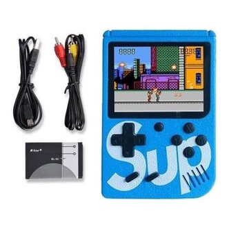 AY-001 Vídeo Game Portátil 400 Jogos Internos Mini Ga( azul )