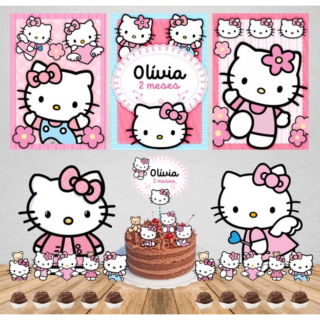 Kit Festa - É só um Bolinho - Hello Kitty em Oferta na Shopee