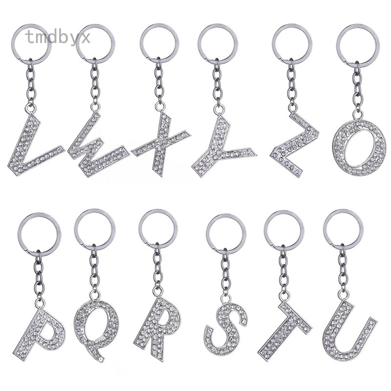 English Letter Keychain Creative Zinc Alloy Diamond Key Pendant Shopee Brasil