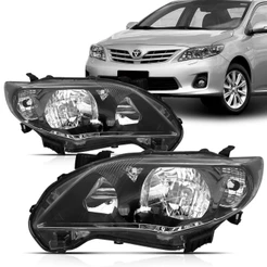 Farol Corolla Xrs 2011 2012 2013 2014 Foco Duplo Máscara Negra