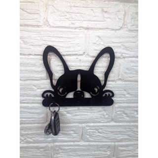Porta Chaves Pet BULLDOG Frances em MDF Preto 5 ganchos Cozinha Moderna em Oferta na Shopee