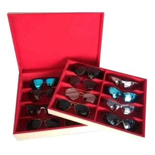 caixa Flocada porta Óculos 16 Divisórias com bandeja mdf em Oferta na Shopee