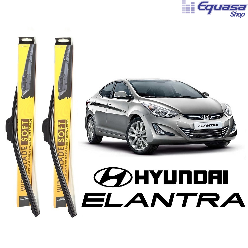 Kit Par 2 Palhetas para Limpador de Parabrisa Dianteiro para Hyundai Elantra 2011 a 2016