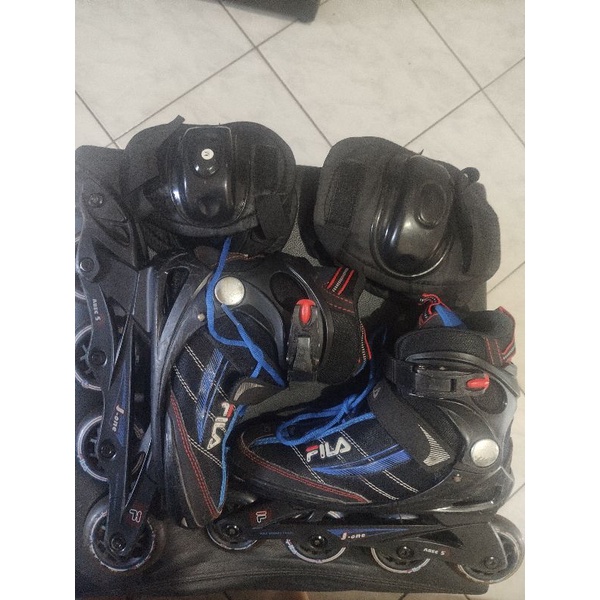 Patins Fila Abec 5 N 32-36+ Joelheira e Cotoveleira usados