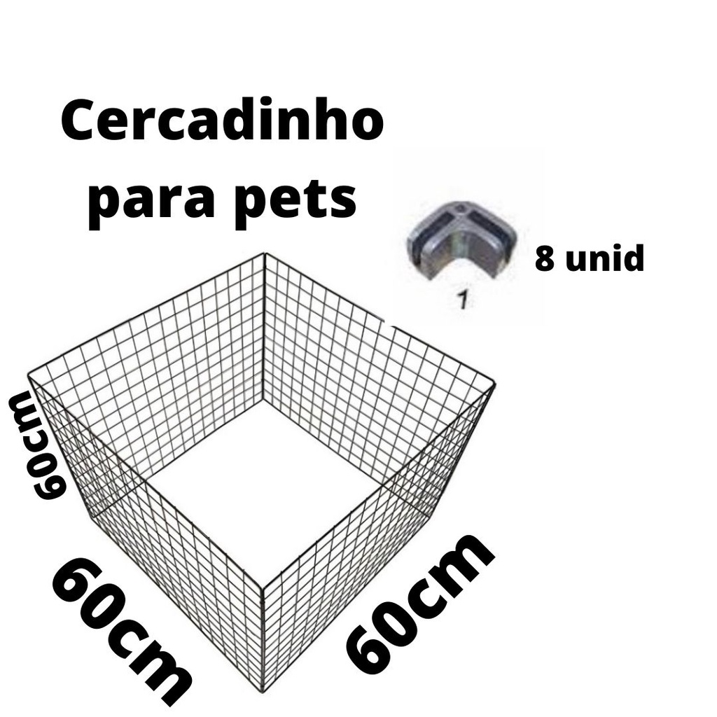 Cercadinho Para Pet Filhote Cachorro Pequeno 4 Pçs 60x60 já Acompanha Conectivos