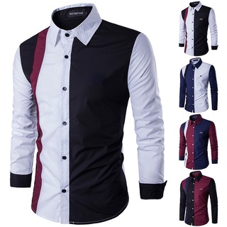 Vestido Masculino casual Confortável Com Mangas Compridas E Camisa Lapela Para