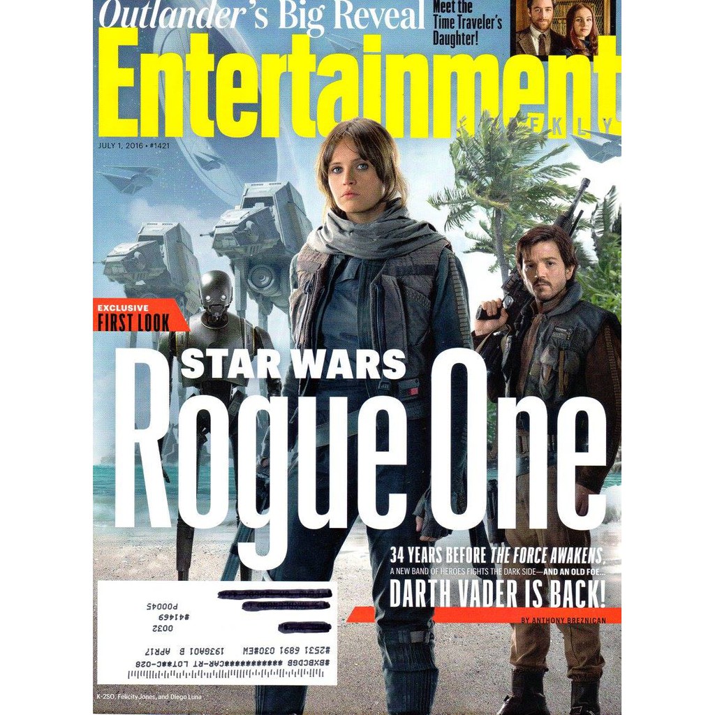 REVISTA E. WEEKLY, DE 2016, COM FELICITY JONES E DIEGO LUNA (STAR WARS) NA CAPA.