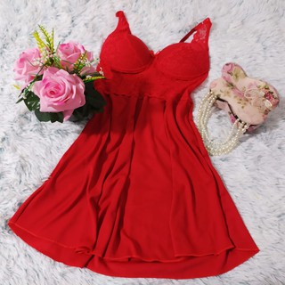 Camisola Feminina Bojo Transparência e Renda Sensual .
