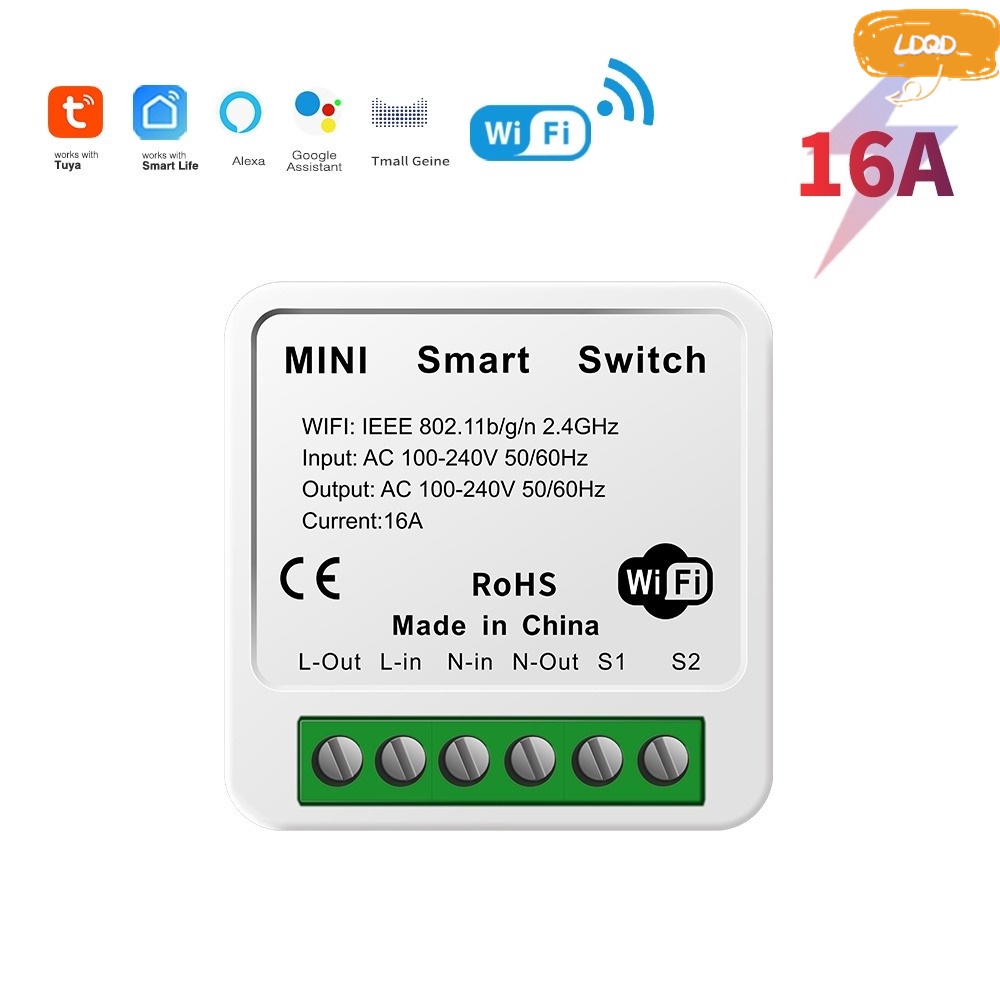 Smatrul 10/16a tuya mini diy switch wifi inteligente de 2 vias tilhop Wizard