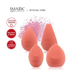 IMAGIC Conjunto / 4 Uns Esponja Tipo Puff Macia para Maquiagem / Uso Molhado e Seco / Instrumento para Beleza