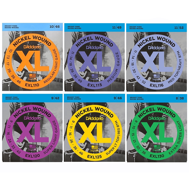 D'addario exl110 Nickel Wound Electric Guitar Strings 10-46 | Shopee Brasil