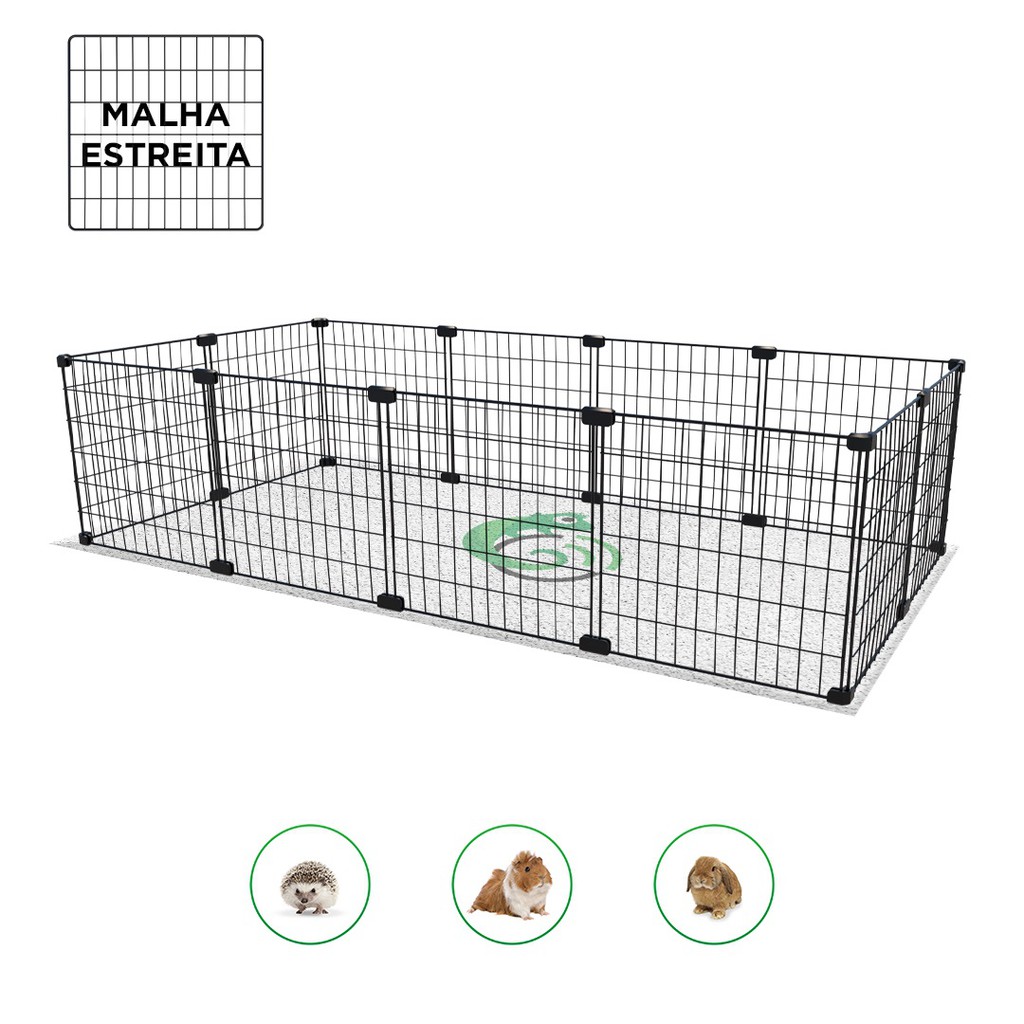 Cercado Porquinho da Índia 60x120cm com Malha 2,5cm Ideal para Pets Menores Cercadinho Pet Gaiola