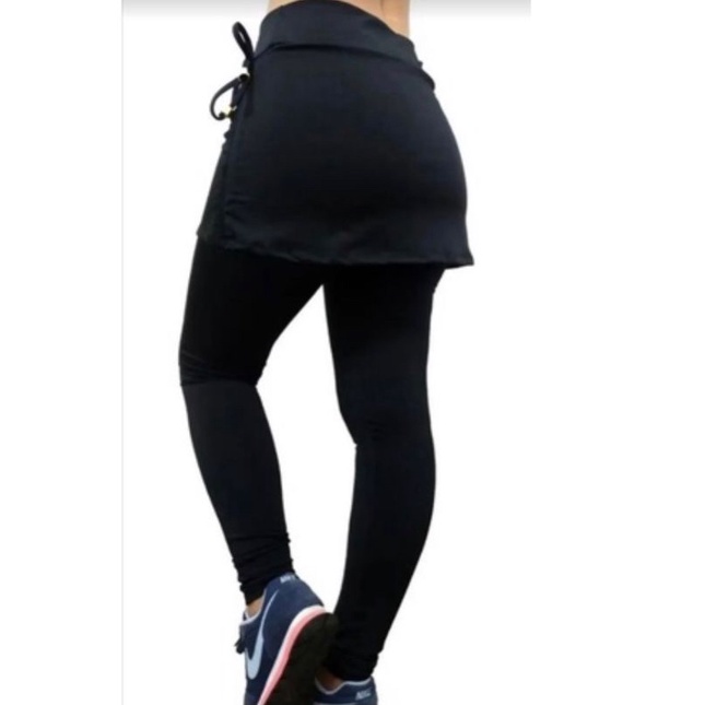 Calça Legging Com Saia Tapa Bumbum Academia Ginástica Moda Fitness