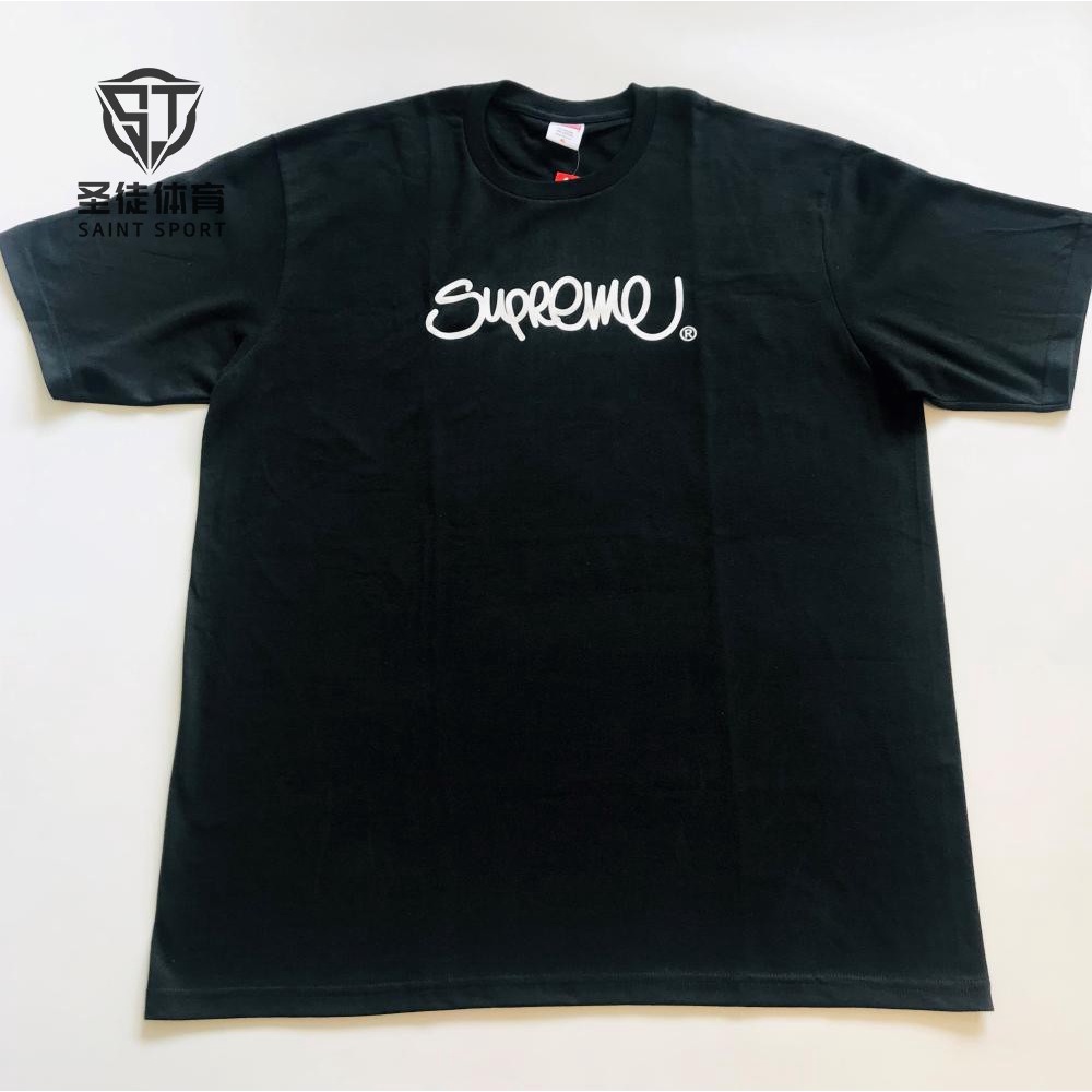 Supreme Handstyle Tee Graffiti Logotipo Escrito Impressão Camiseta