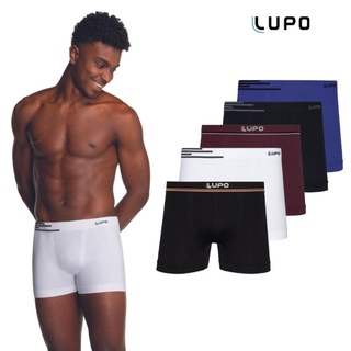 Kit Com 2 Cuecas Boxer Box De Microfibra Sem Costura Lupo Original Modelo Básico Liso - Pronta Entrega
