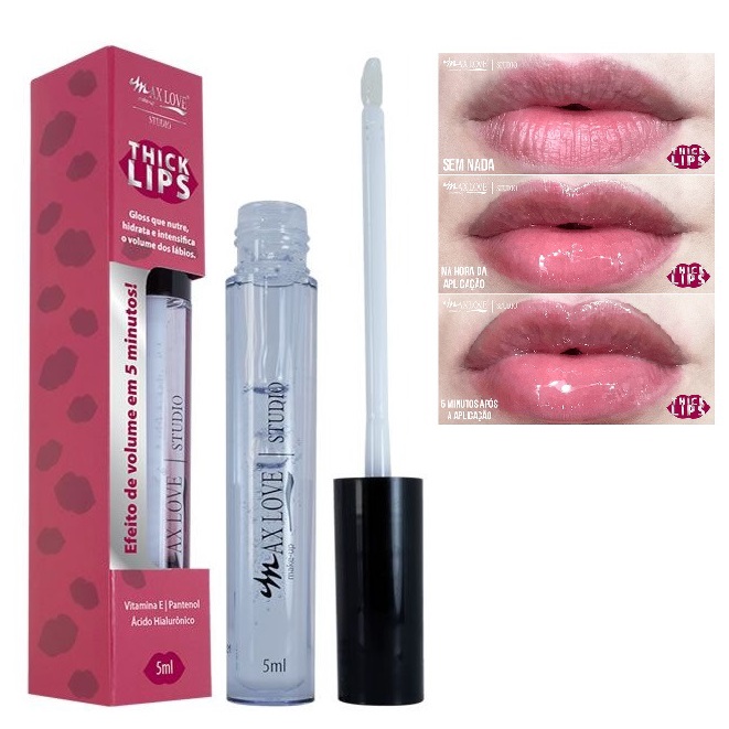 12 Gloss Aumenta Volume Labios Max Love Thick Lips Vegano Atacado Revenda