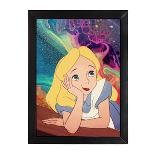 Quadro Alice universo reverso psicodelico Disney Alice no pais das maravilhas Filmes swag vibe