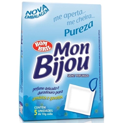 Sachê Perfumado Mon Bijou Pureza P/ Armários e Gavetas Com 5un De 10gr Cada em Oferta na Shopee