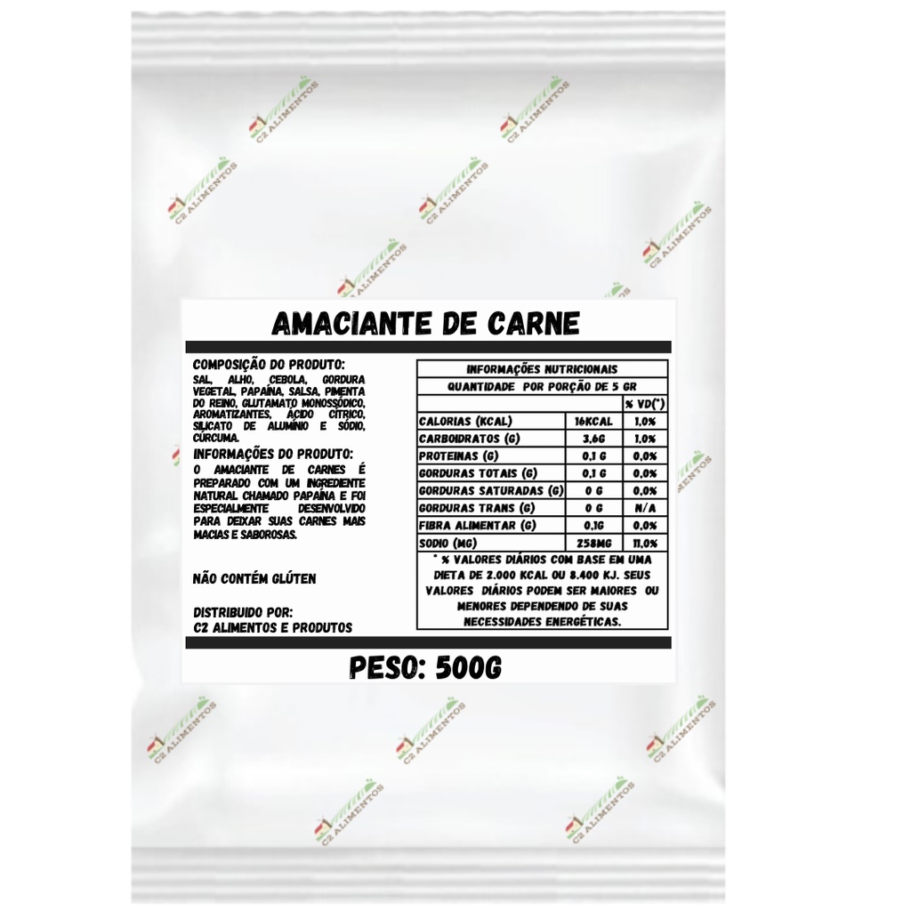 Amaciante de carne 500gr- ideal p/ churrasco Pronta Entrega | Shopee Brasil