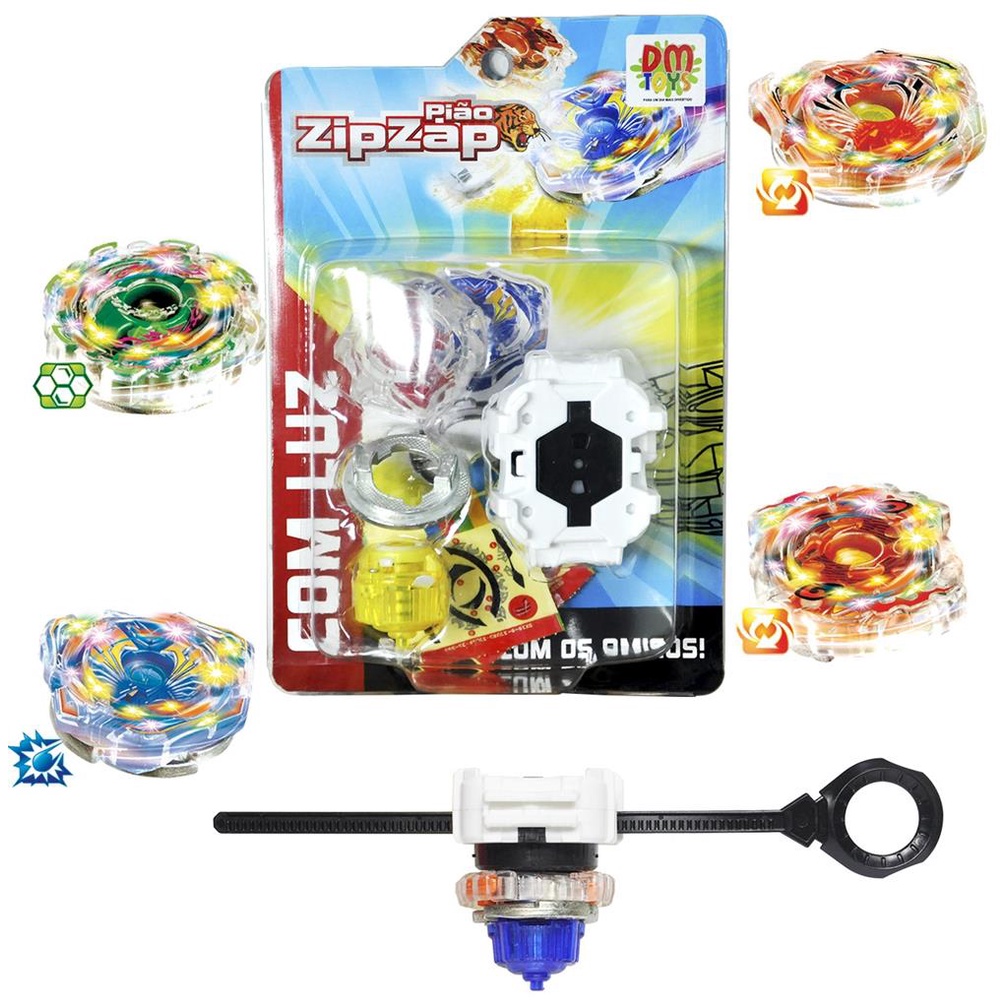 Piao Zip Zap Beyblade Com Luz Dm Toys Baby Menino