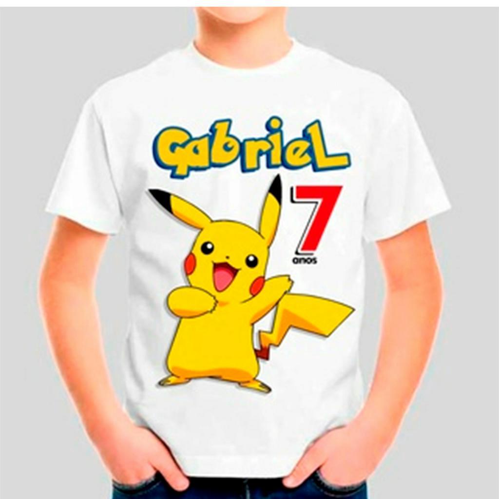 Camiseta Personalizada Pikachu Pokemon Infantil Adulto (LEIA A DESCRIÇÃO)