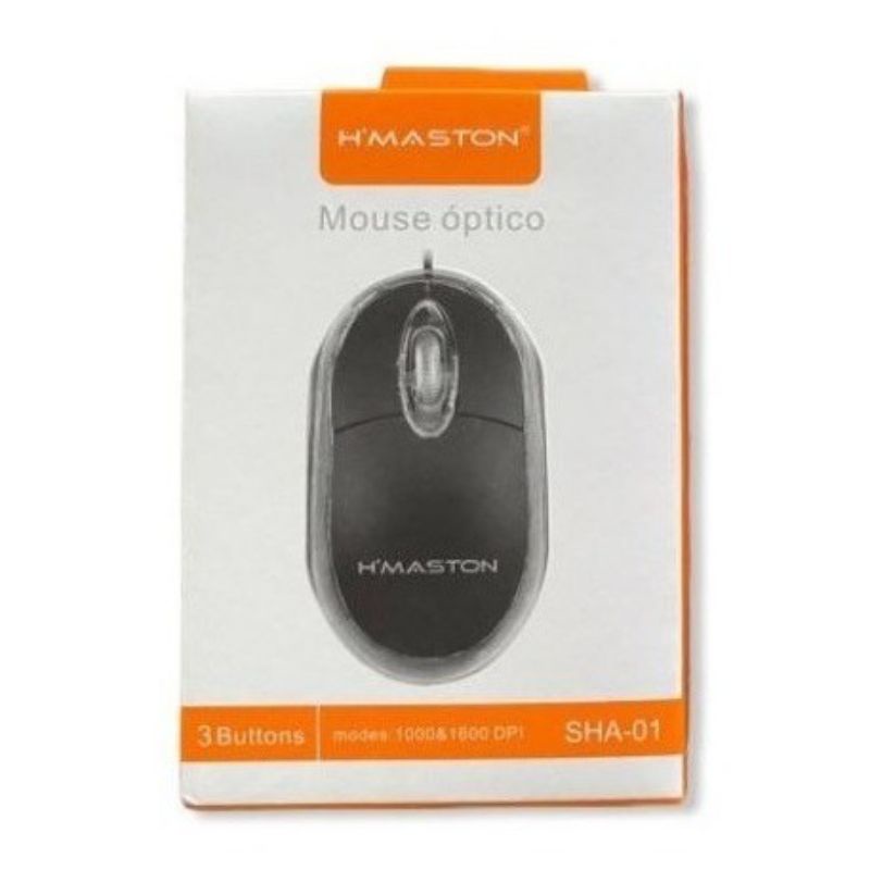 Mouse Óptico de pc computador Original H'Maston Com fio usb