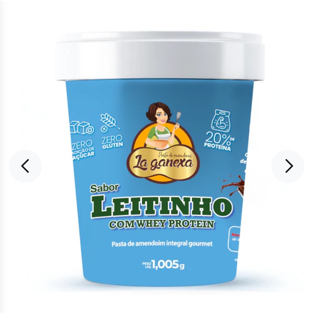Pasta de amendoim gourmet LEITINHO 1kg LAGANEXA - Corre Que Ta Baratinho