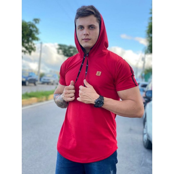 Camisa masculina, camisa com capuz, camisa longline oversized masculino